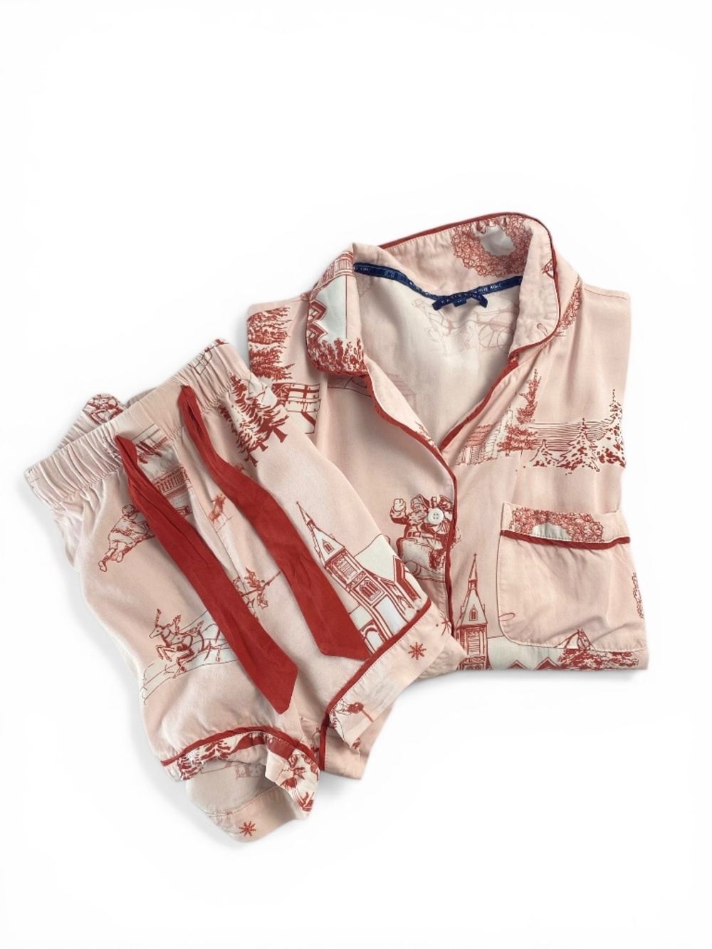 Katie Kime Holiday Toile Pajama Shorts Set Size M